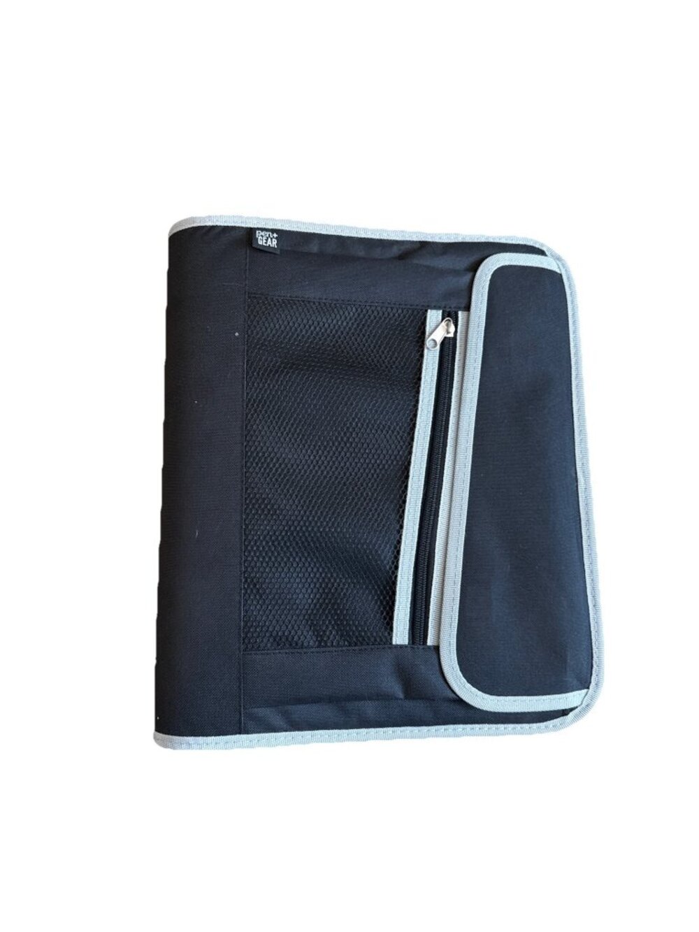 Pen + Gear 1 1/2 Inch Pocket Zipper Binder Black Gray Zip Around Keeper School